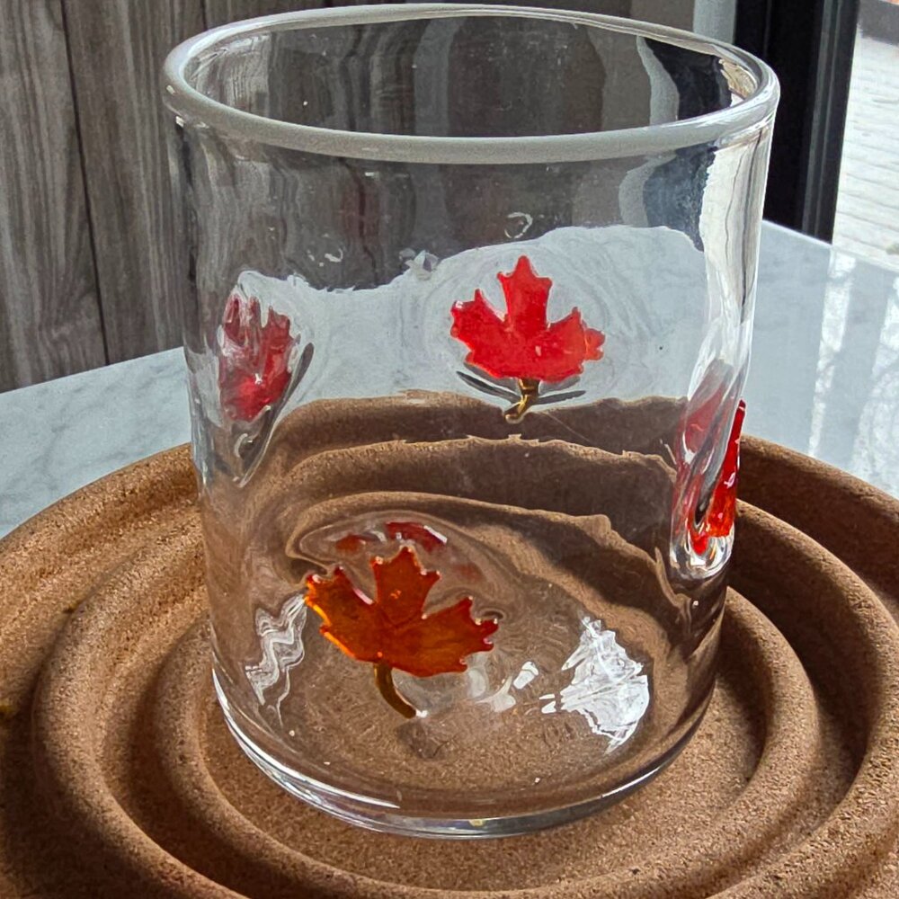 Anthropologie Icon Glass Maple Fall Leaves